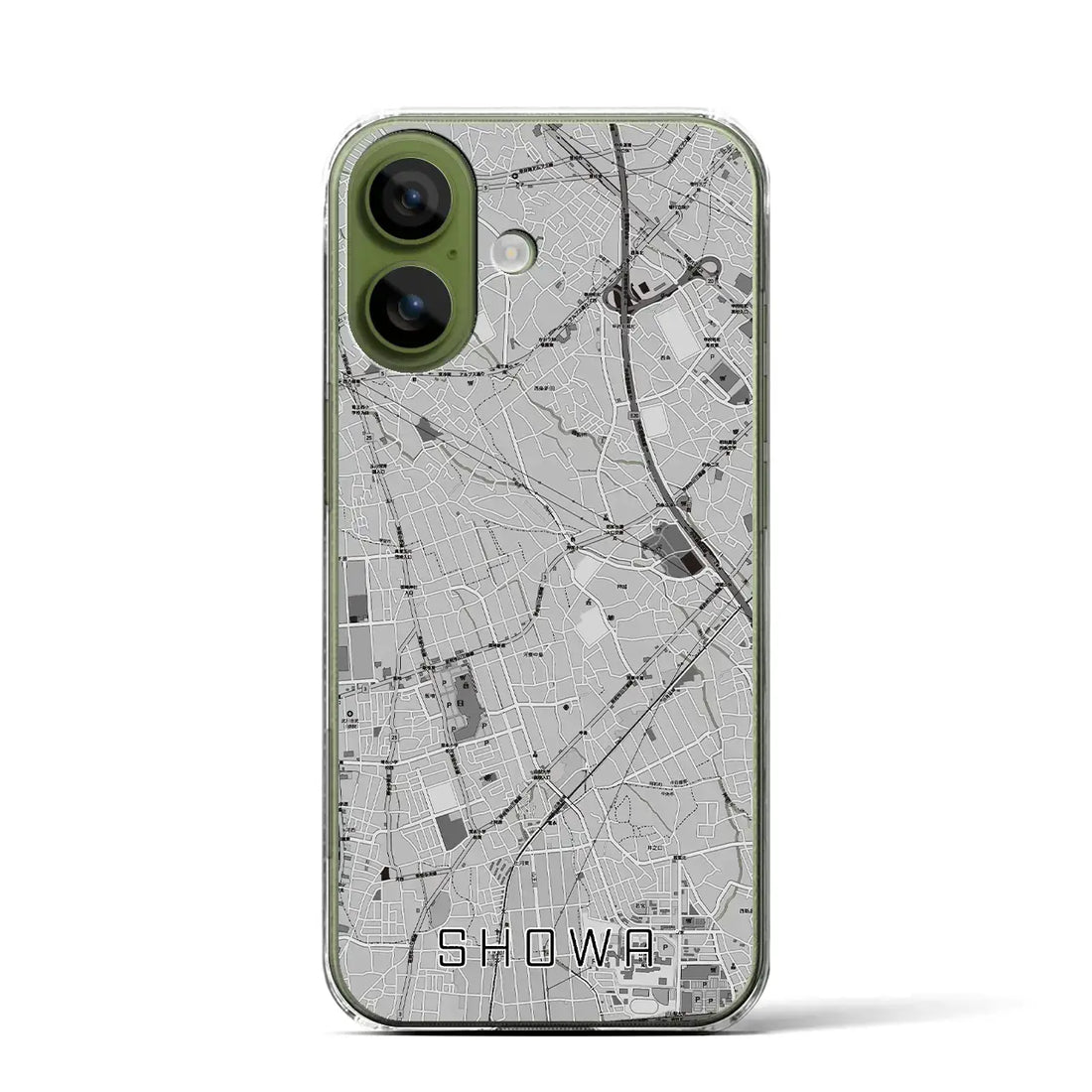 【昭和(山梨県)】地図柄iPhoneケース(クリアタイプ)モノトーン・iPhone 17 Pro Max 用