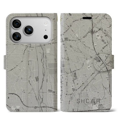 【昭和（山梨県）】地図柄iPhoneケース（手帳タイプ）