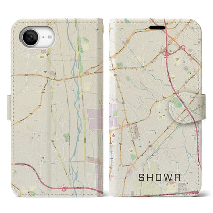 【昭和（山梨県）】地図柄iPhoneケース（手帳タイプ）