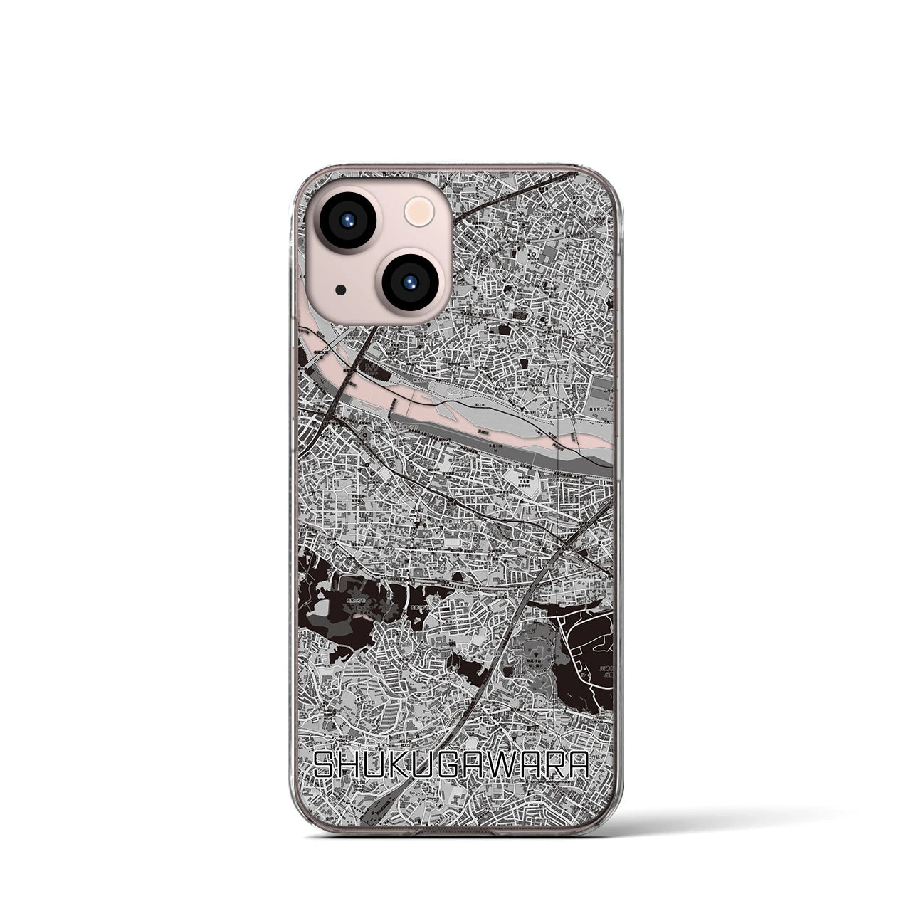 【宿河原（神奈川県）】地図柄iPhoneケース（クリアタイプ）