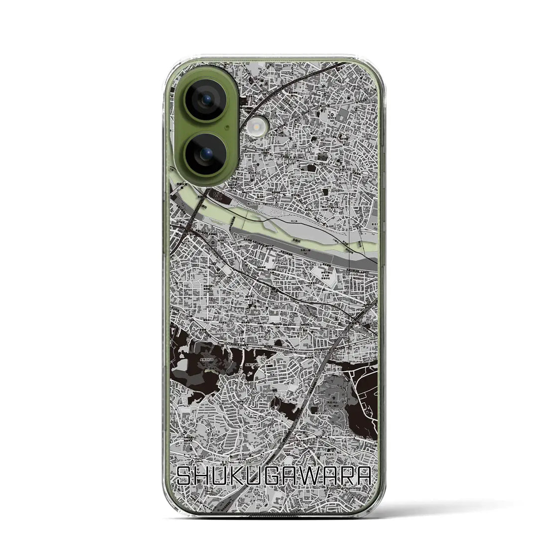 【宿河原(神奈川県)】地図柄iPhoneケース(クリアタイプ)モノトーン・iPhone 17 Pro Max 用