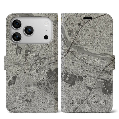 【宿河原（神奈川県）】地図柄iPhoneケース（手帳タイプ）