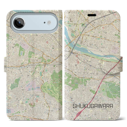 【宿河原（神奈川県）】地図柄iPhoneケース（手帳タイプ）