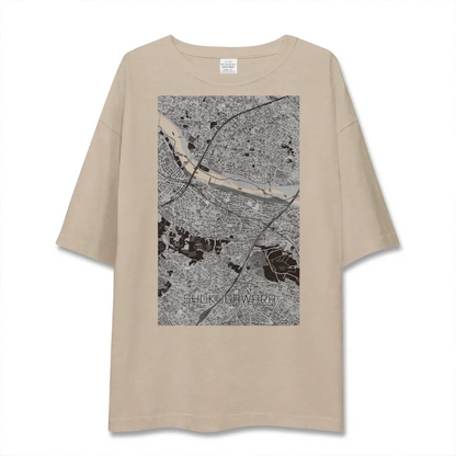 【宿河原（神奈川県）】地図柄ビッグシルエットTシャツ