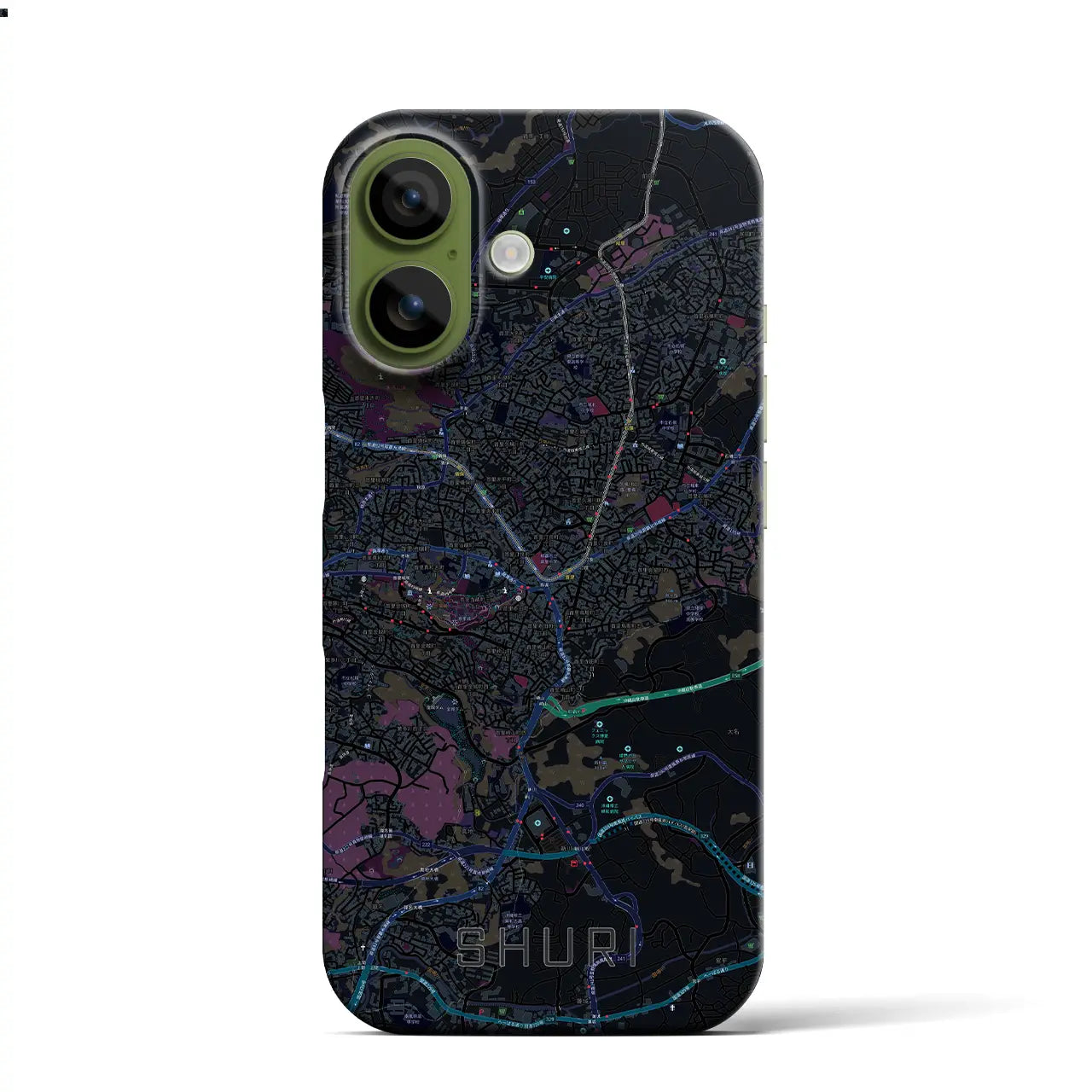 【首里（沖縄県）】地図柄iPhoneケース（バックカバータイプ）