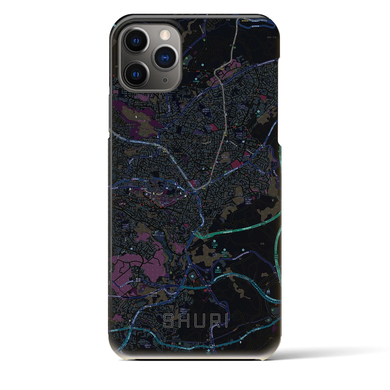 【首里（沖縄県）】地図柄iPhoneケース（バックカバータイプ）