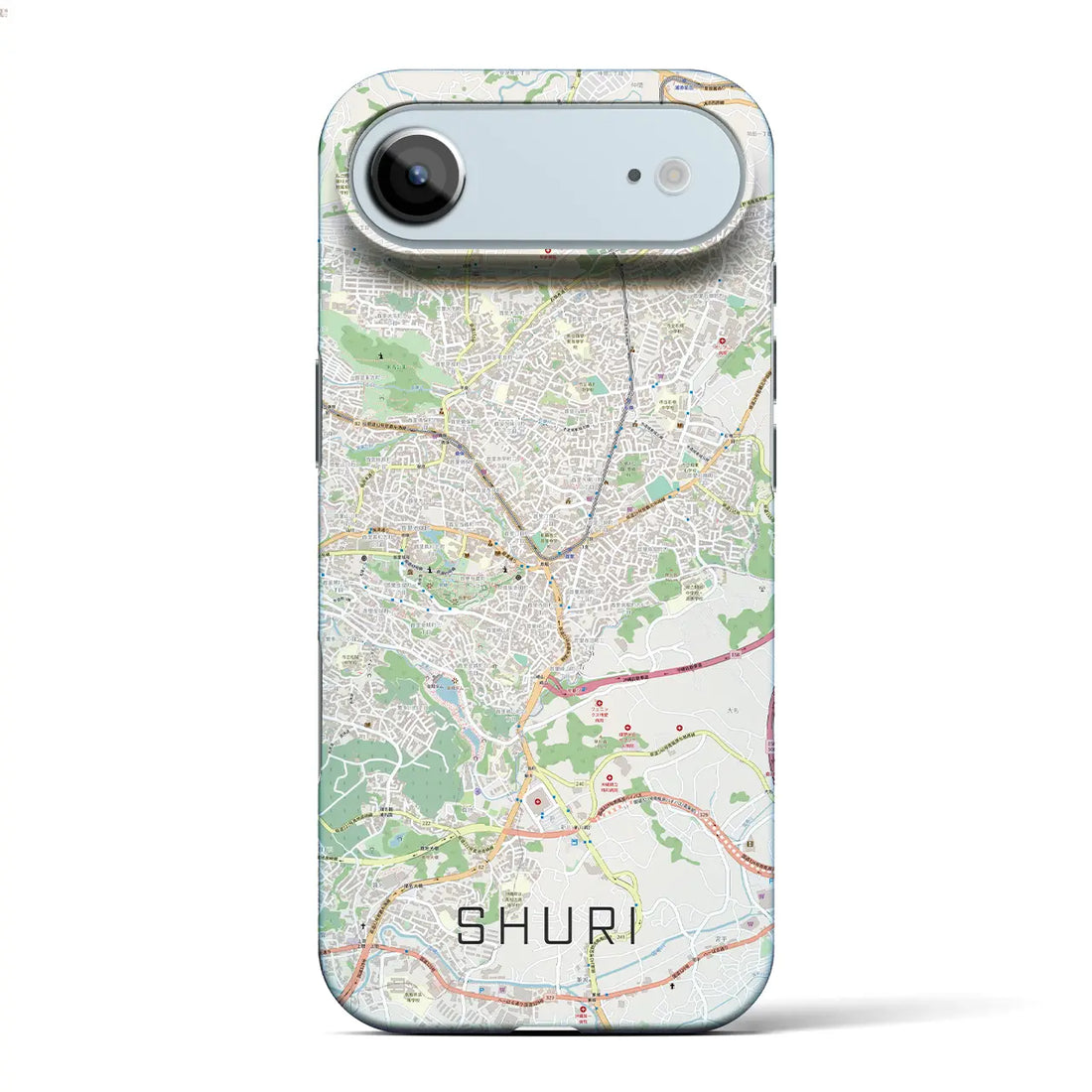 【首里(沖縄県)】地図柄iPhoneケース(バックカバータイプ)ブラック・iPhone 17 Pro Max 用