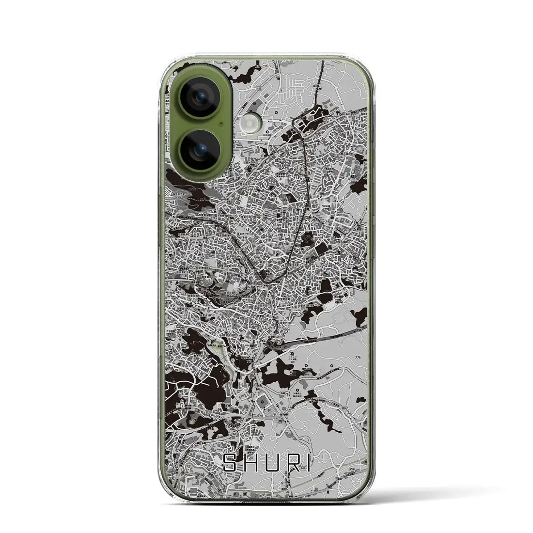 【首里（沖縄県）】地図柄iPhoneケース（クリアタイプ）モノトーン・iPhone 17 Pro Max 用