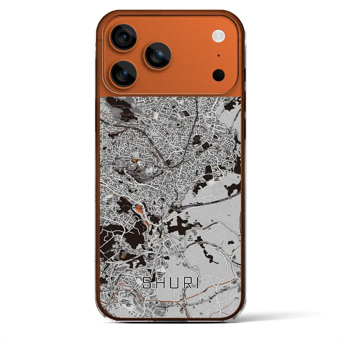 【首里(沖縄県)】地図柄iPhoneケース(クリアタイプ)モノトーン・iPhone 17 Pro Max 用