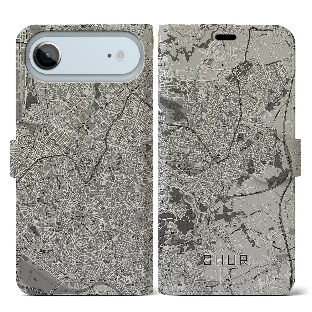 【首里（沖縄県）】地図柄iPhoneケース（手帳タイプ）