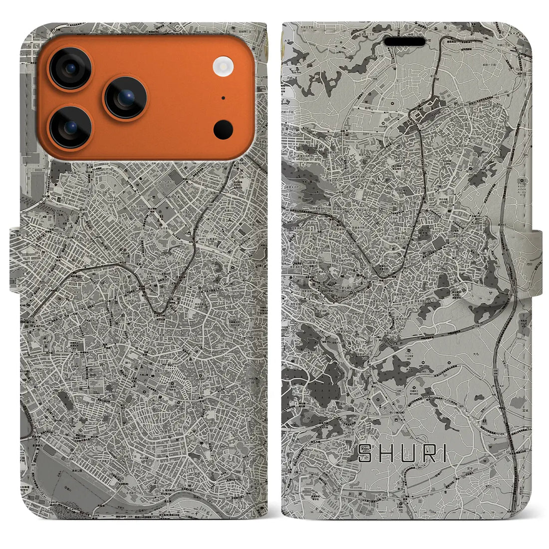 【首里（沖縄県）】地図柄iPhoneケース（手帳タイプ）