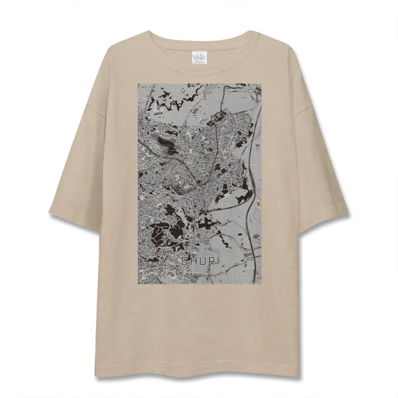 【首里（沖縄県）】地図柄ビッグシルエットTシャツ