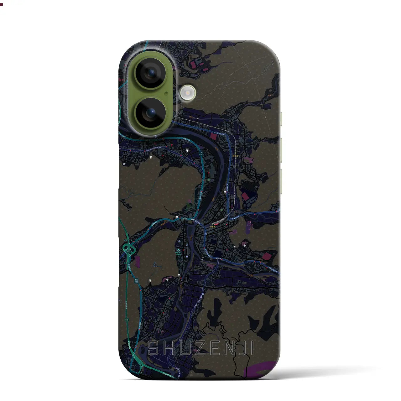 【修善寺（静岡県）】地図柄iPhoneケース（バックカバータイプ）