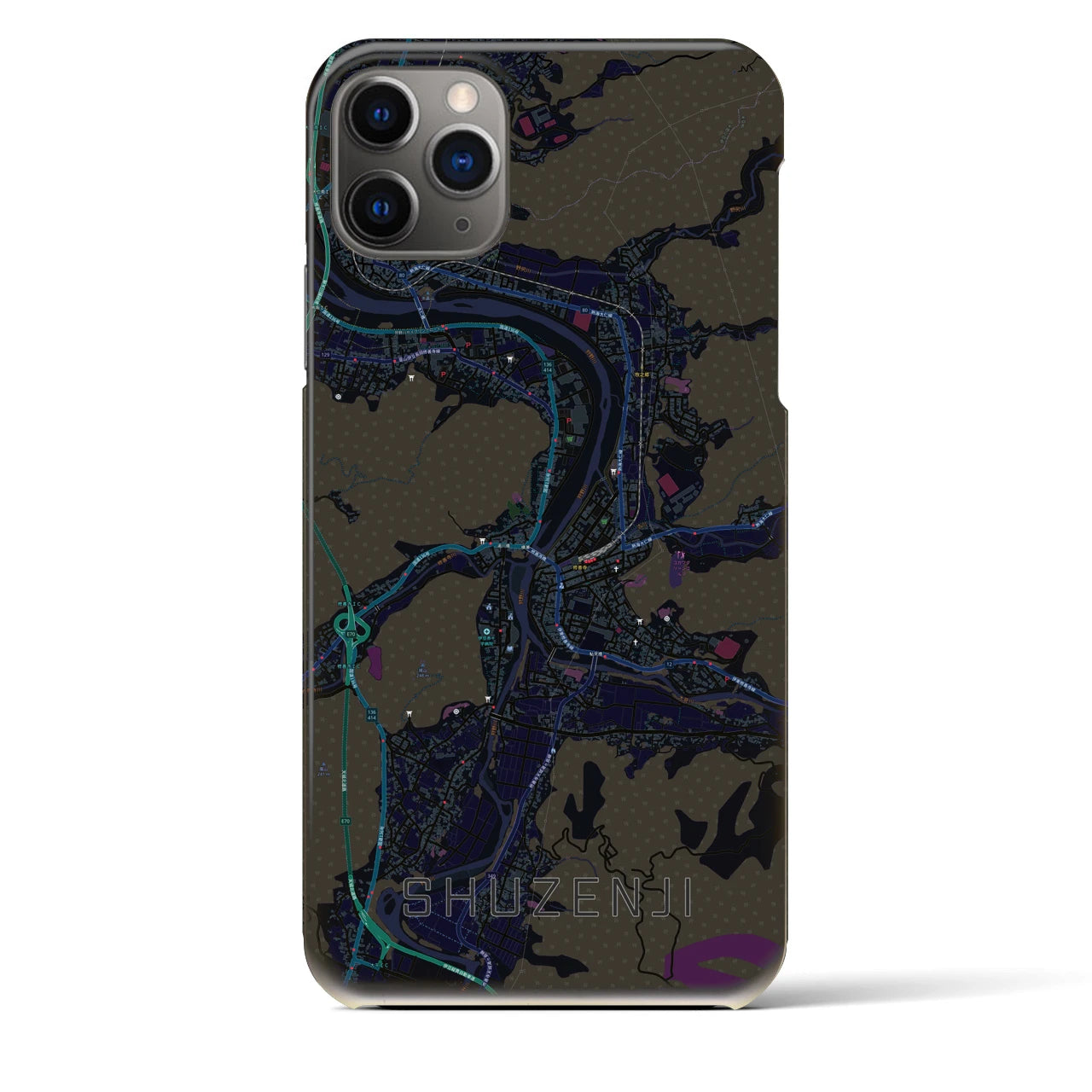 【修善寺（静岡県）】地図柄iPhoneケース（バックカバータイプ）