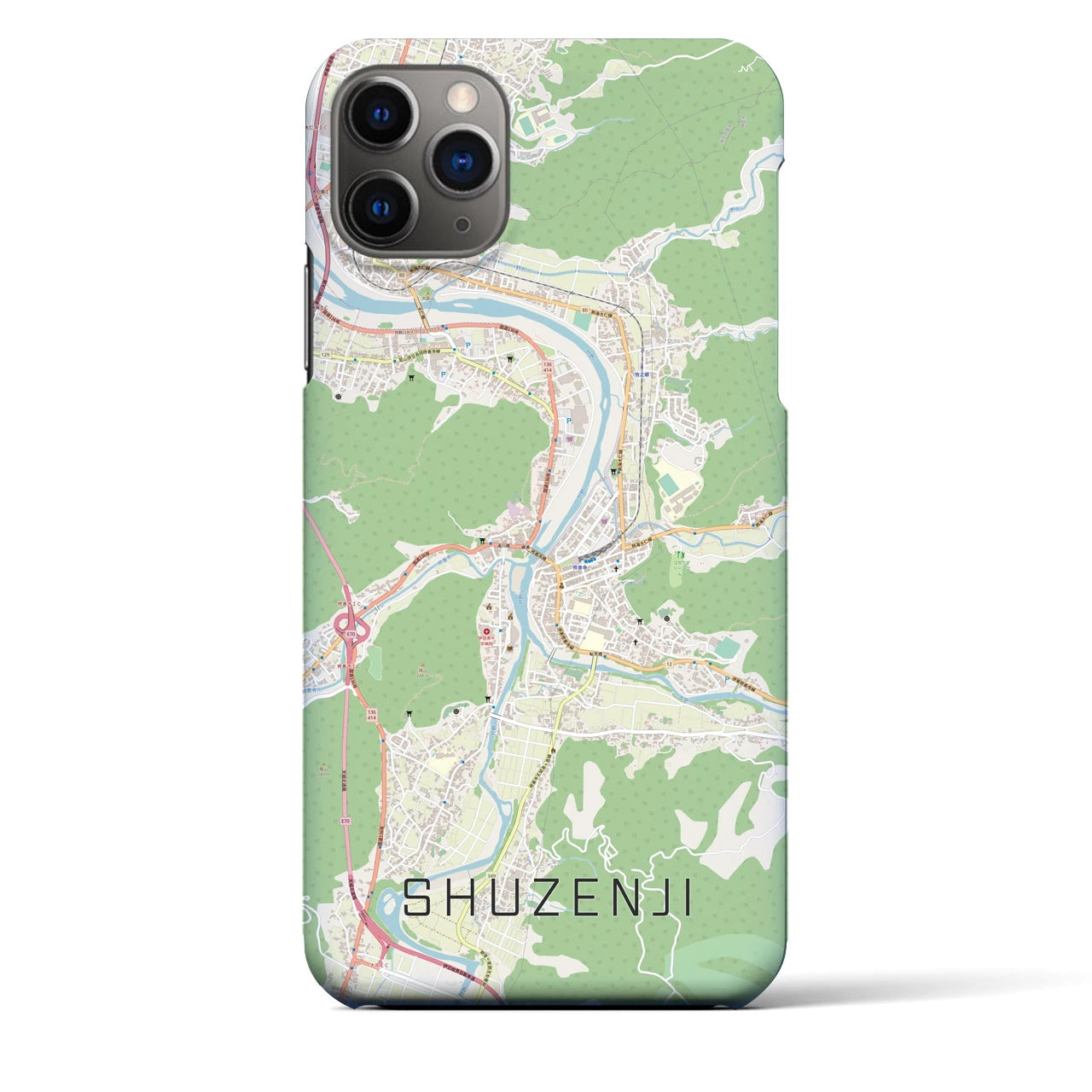 【修善寺（静岡県）】地図柄iPhoneケース（バックカバータイプ）