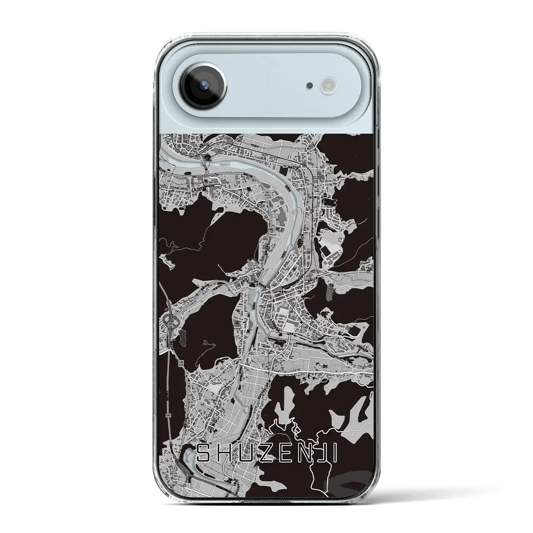 【修善寺(静岡県)】地図柄iPhoneケース(クリアタイプ)モノトーン・iPhone 17 Pro Max 用