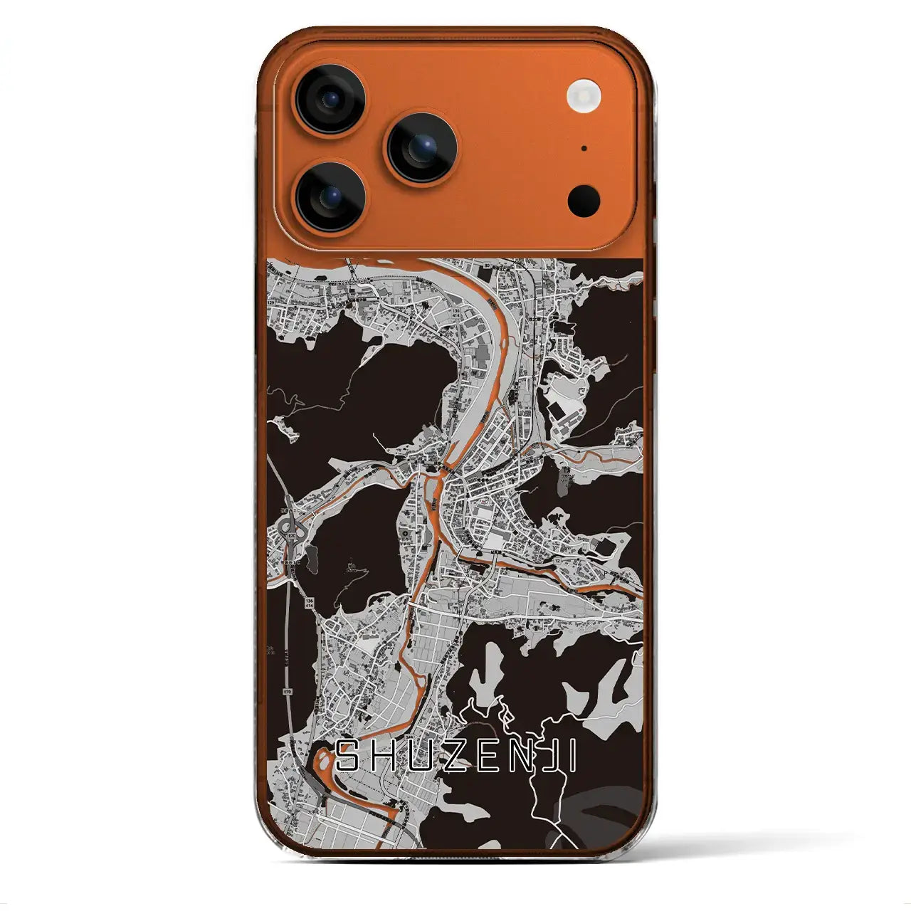 【修善寺（静岡県）】地図柄iPhoneケース（クリアタイプ）モノトーン・iPhone 17 Pro Max 用
