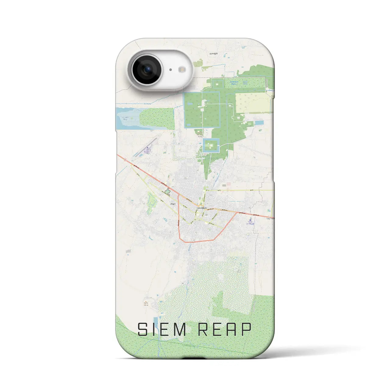 【シェムリアップ（カンボジア）】地図柄iPhoneケース（バックカバータイプ）