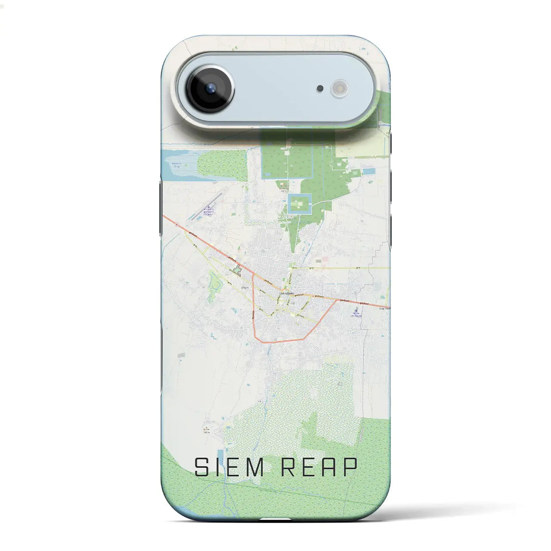 【シェムリアップ（カンボジア）】地図柄iPhoneケース（バックカバータイプ）ブラック・iPhone 17 Pro Max 用