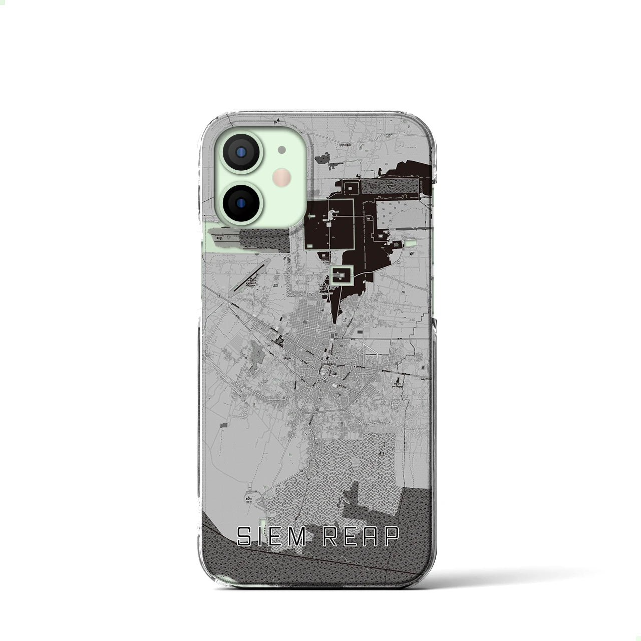 【シェムリアップ（カンボジア）】地図柄iPhoneケース（クリアタイプ）