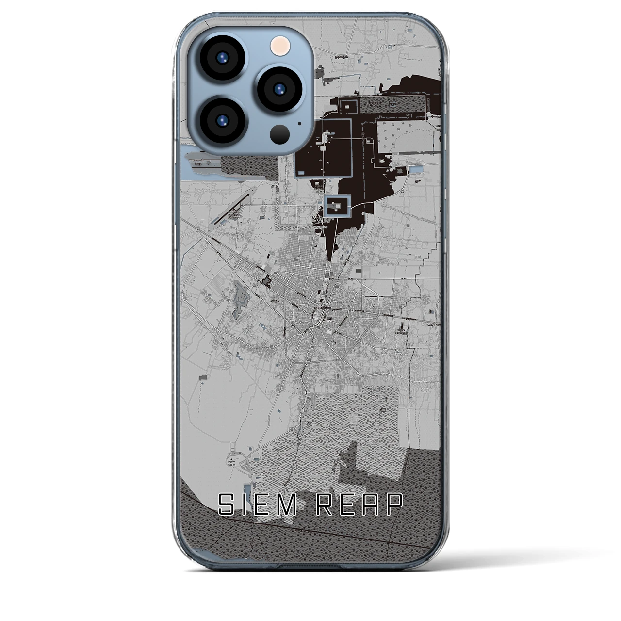 【シェムリアップ（カンボジア）】地図柄iPhoneケース（クリアタイプ）