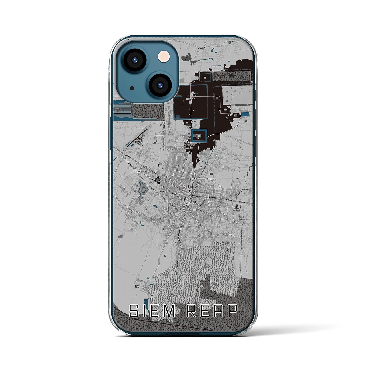【シェムリアップ（カンボジア）】地図柄iPhoneケース（クリアタイプ）