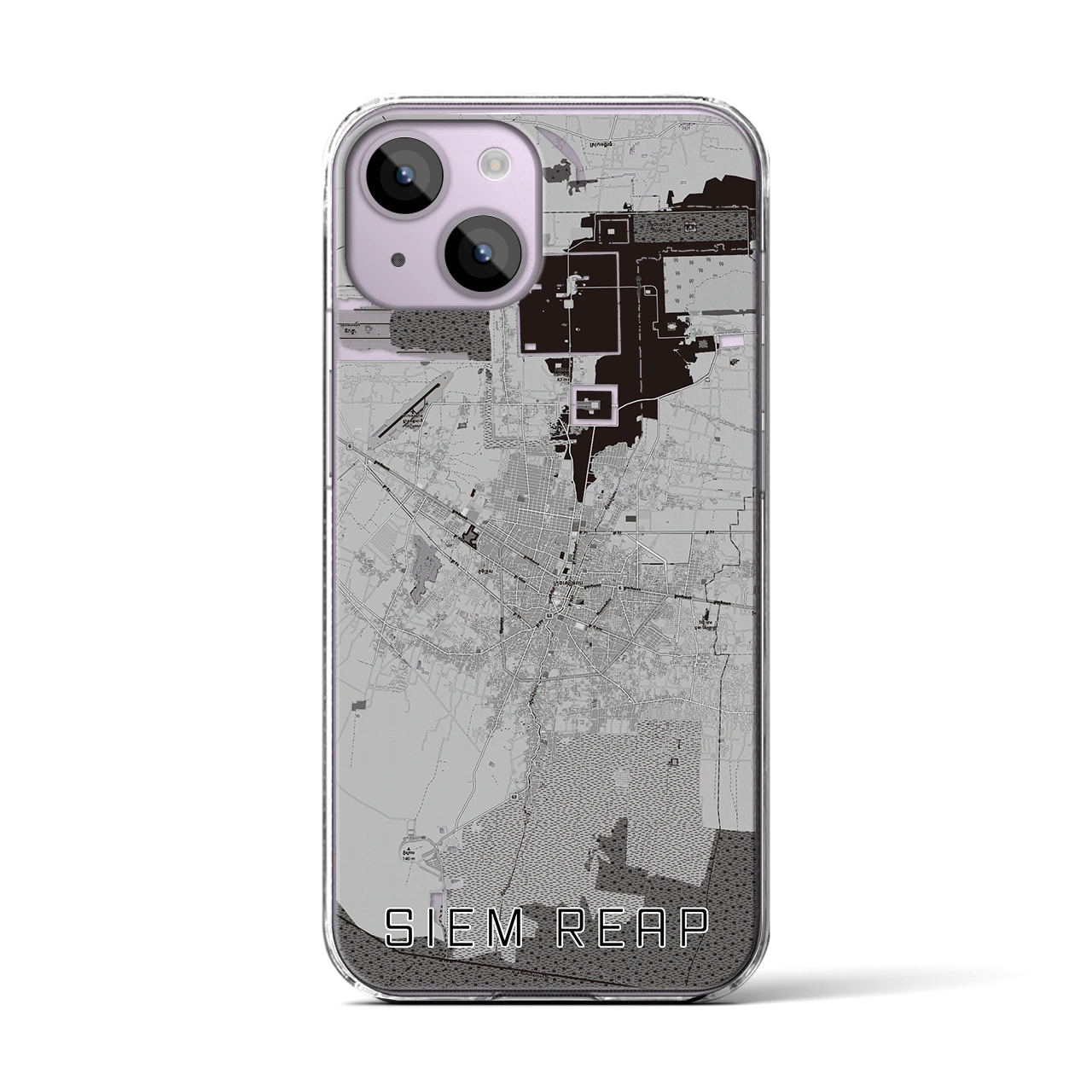 【シェムリアップ（カンボジア）】地図柄iPhoneケース（クリアタイプ）