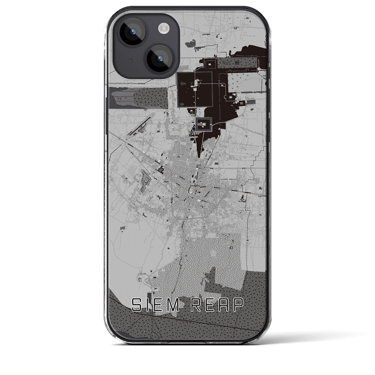 【シェムリアップ（カンボジア）】地図柄iPhoneケース（クリアタイプ）
