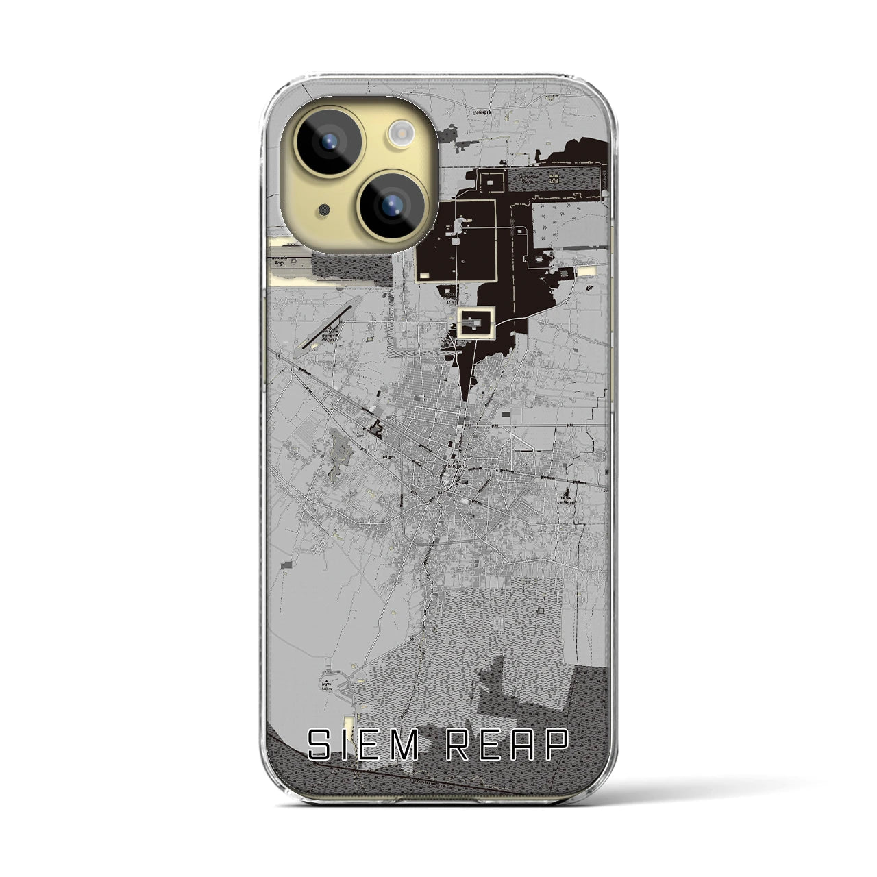 【シェムリアップ（カンボジア）】地図柄iPhoneケース（クリアタイプ）