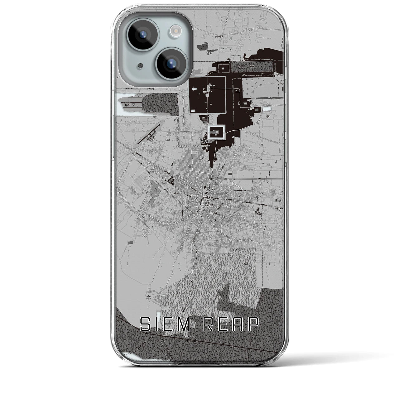 【シェムリアップ（カンボジア）】地図柄iPhoneケース（クリアタイプ）