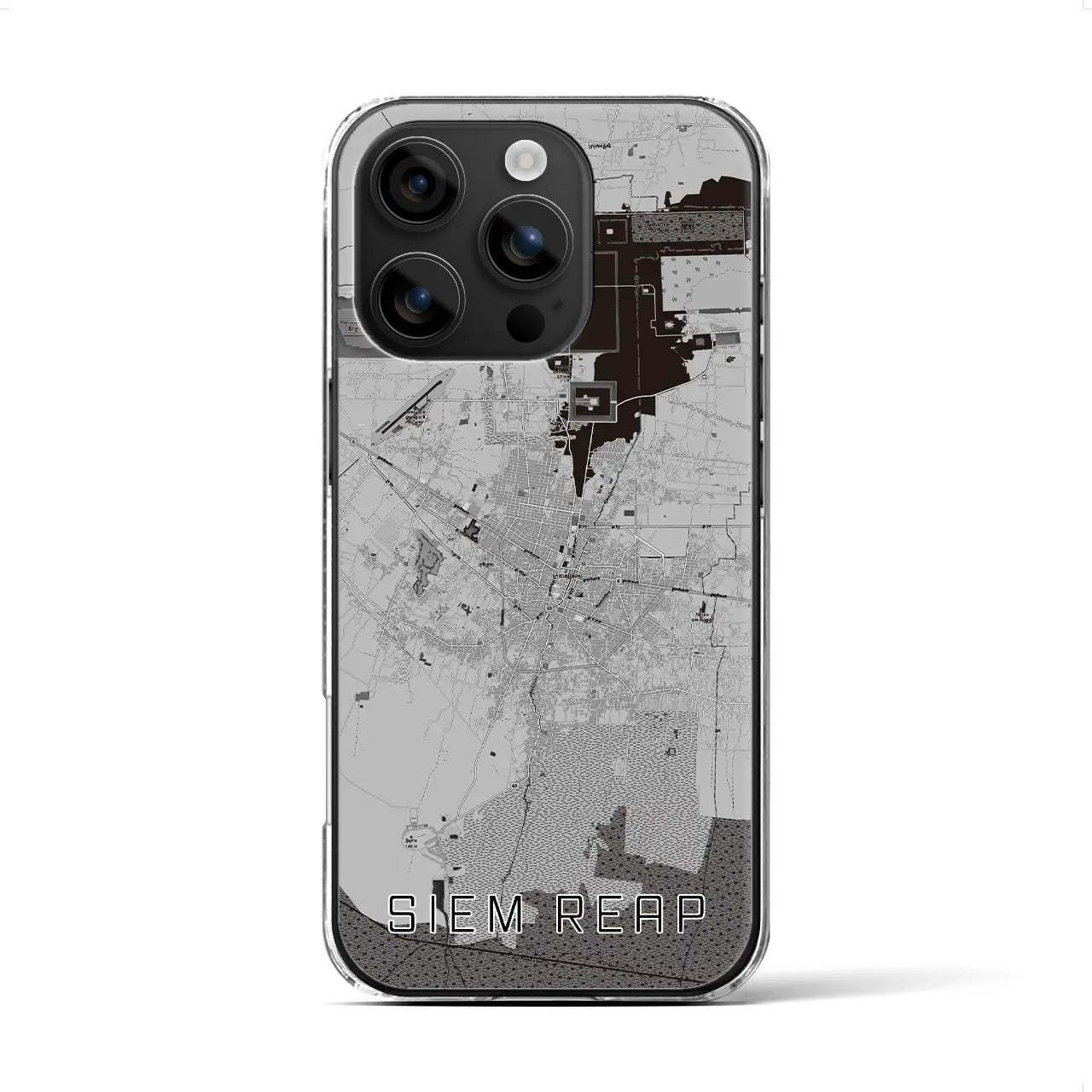 【シェムリアップ（カンボジア）】地図柄iPhoneケース（クリアタイプ）