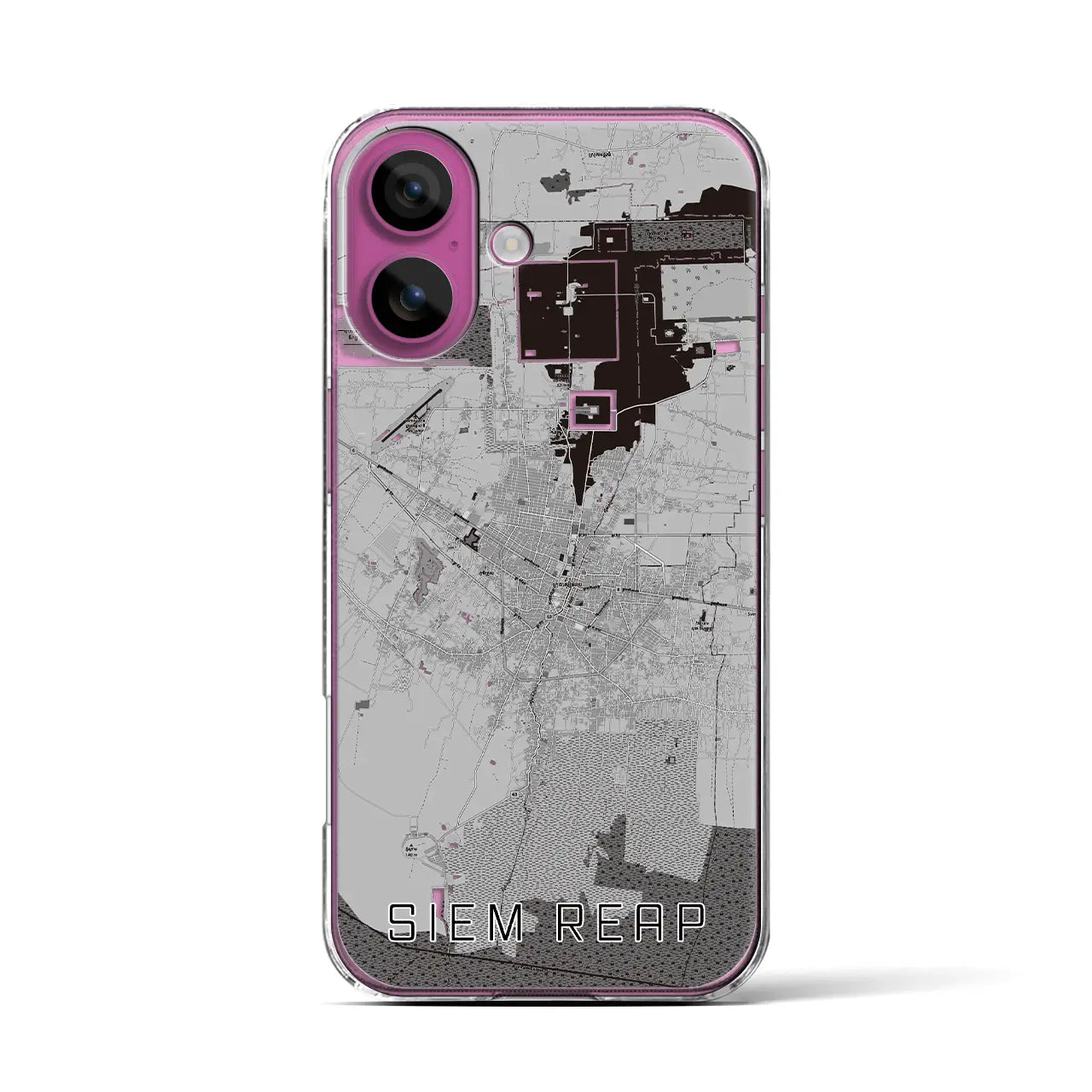 【シェムリアップ（カンボジア）】地図柄iPhoneケース（クリアタイプ）