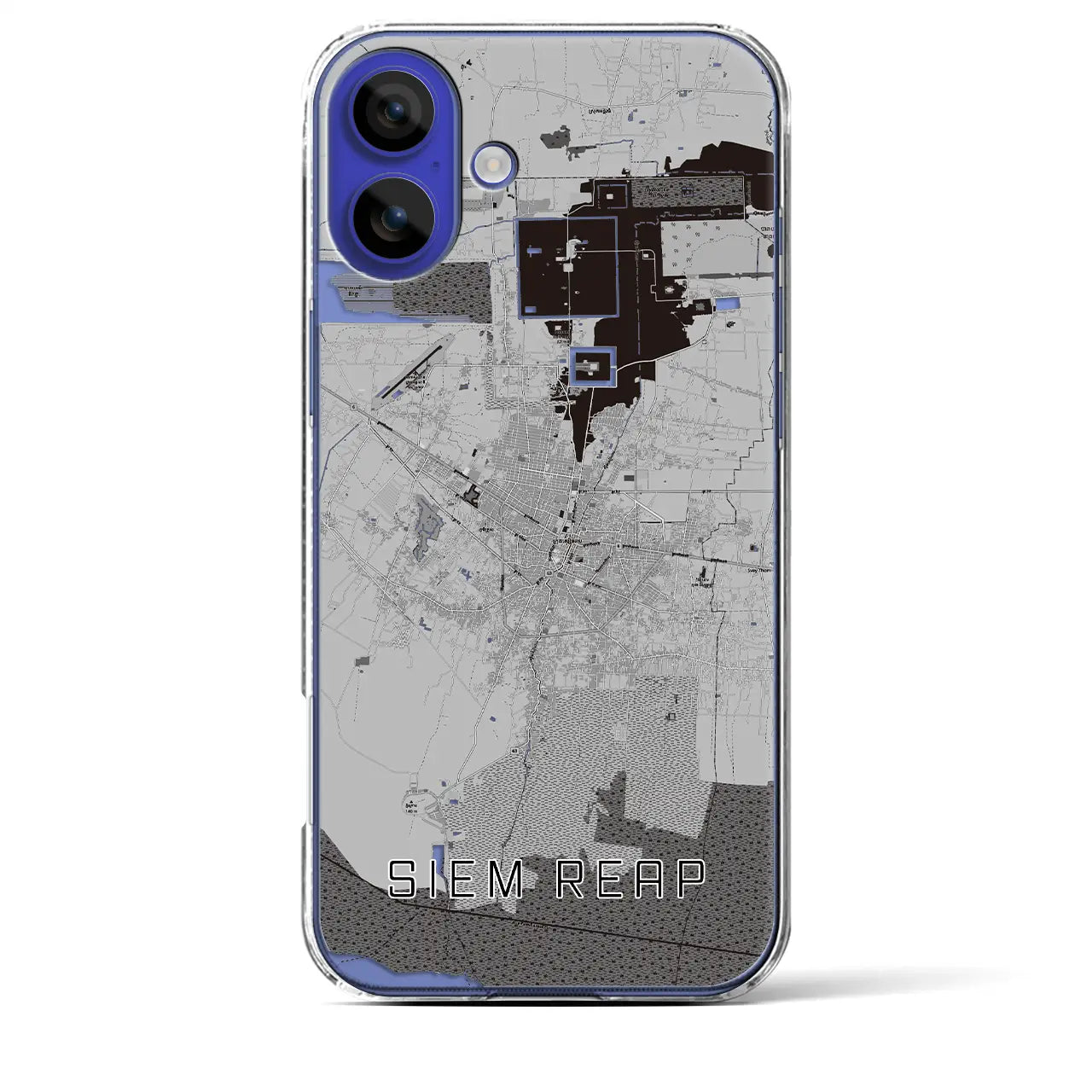 【シェムリアップ（カンボジア）】地図柄iPhoneケース（クリアタイプ）