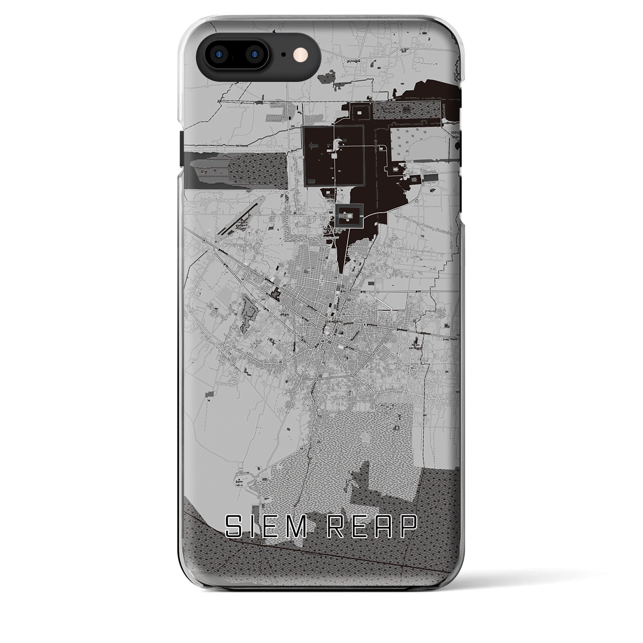【シェムリアップ（カンボジア）】地図柄iPhoneケース（クリアタイプ）