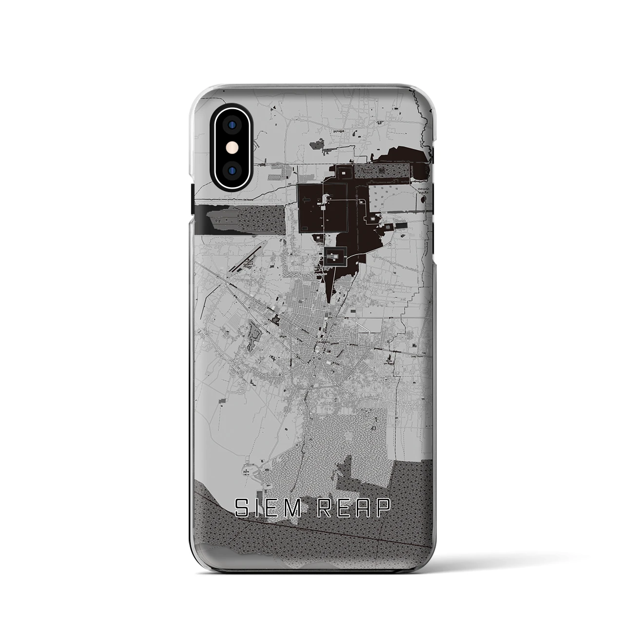 【シェムリアップ（カンボジア）】地図柄iPhoneケース（クリアタイプ）