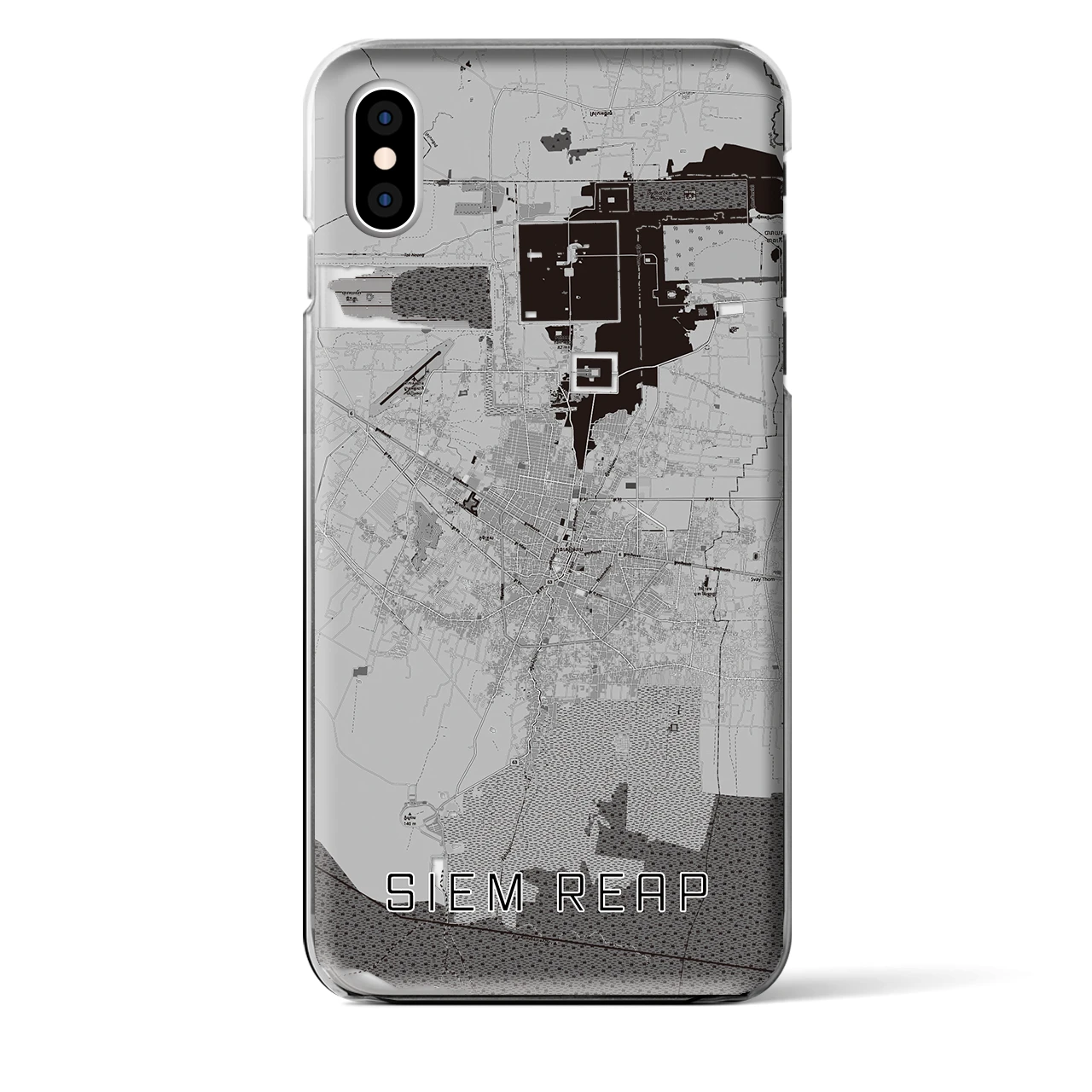 【シェムリアップ（カンボジア）】地図柄iPhoneケース（クリアタイプ）