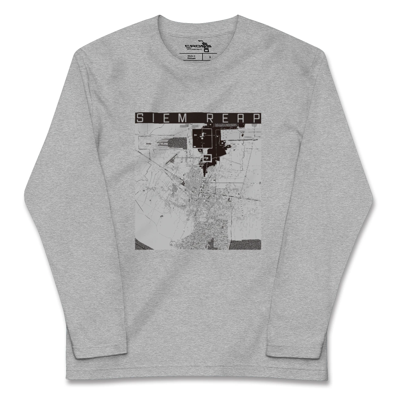 【シェムリアップ（カンボジア）】地図柄ロングスリーブTシャツ