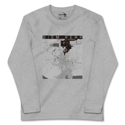 【シェムリアップ（カンボジア）】地図柄ロングスリーブTシャツ
