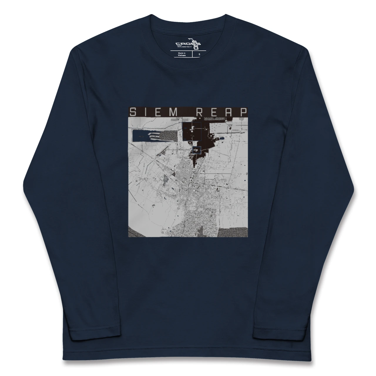 【シェムリアップ（カンボジア）】地図柄ロングスリーブTシャツ
