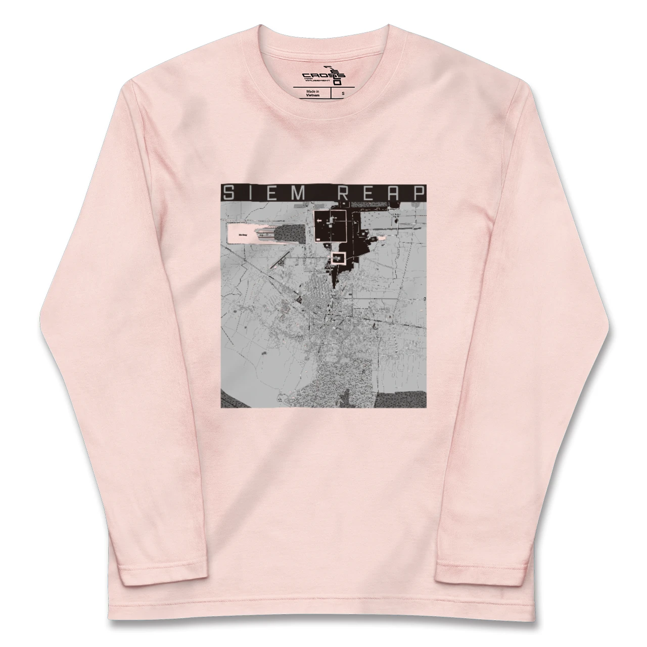 【シェムリアップ（カンボジア）】地図柄ロングスリーブTシャツ