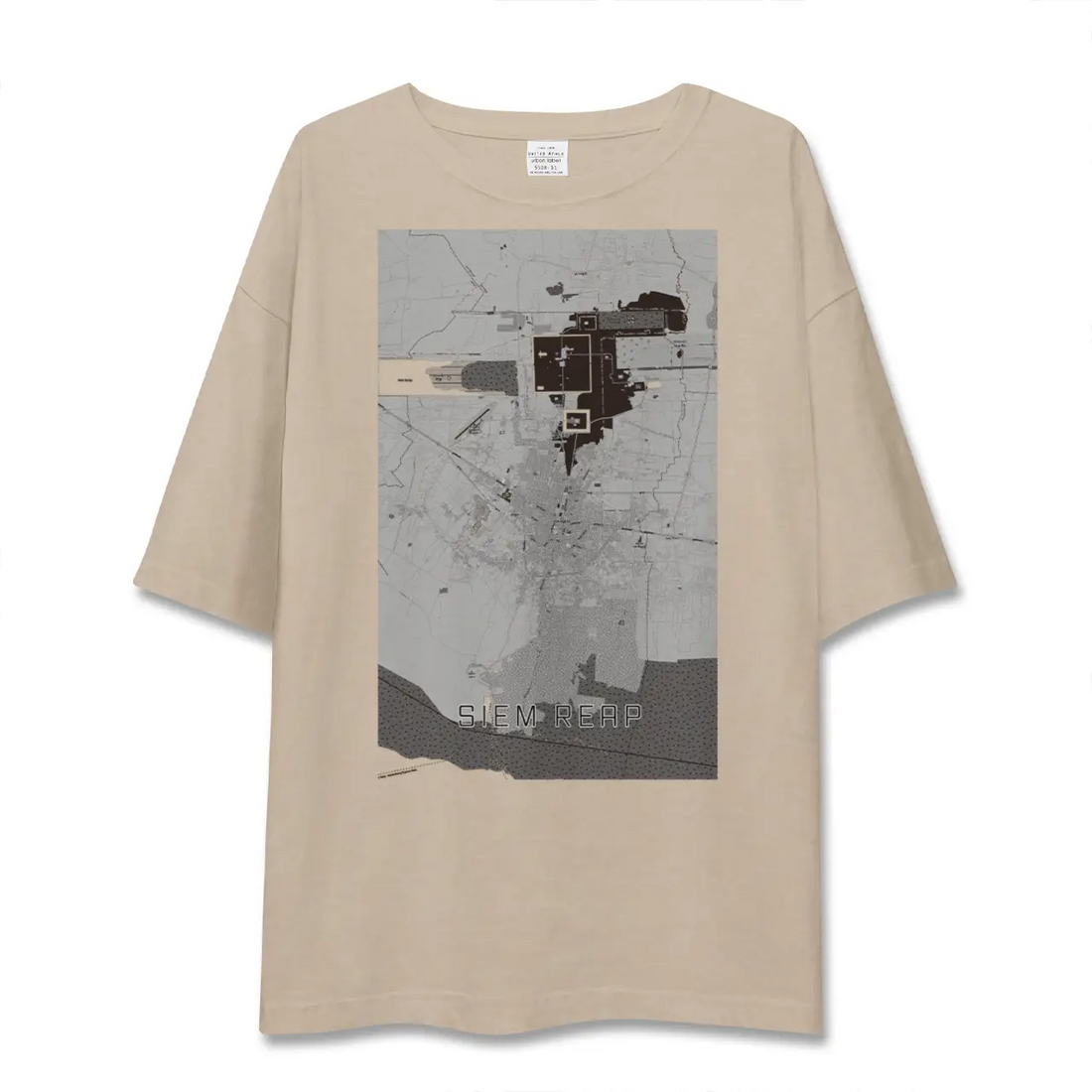 【シェムリアップ（カンボジア）】地図柄ビッグシルエットTシャツ