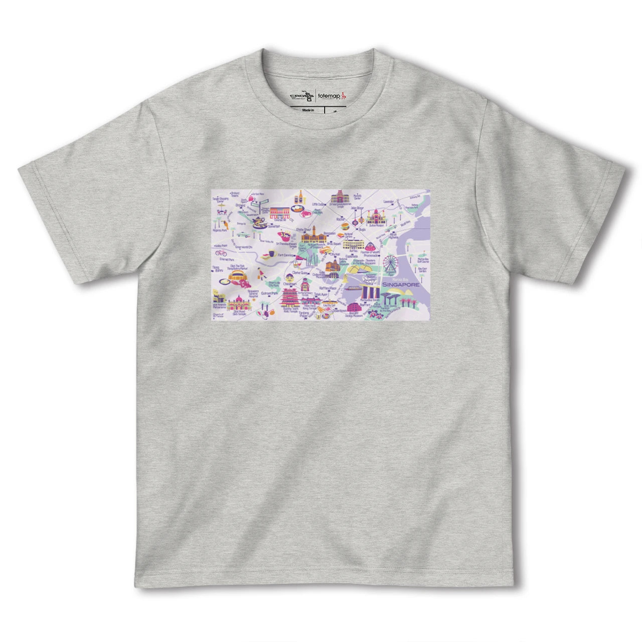 【シンガポール】イラストマップTシャツ