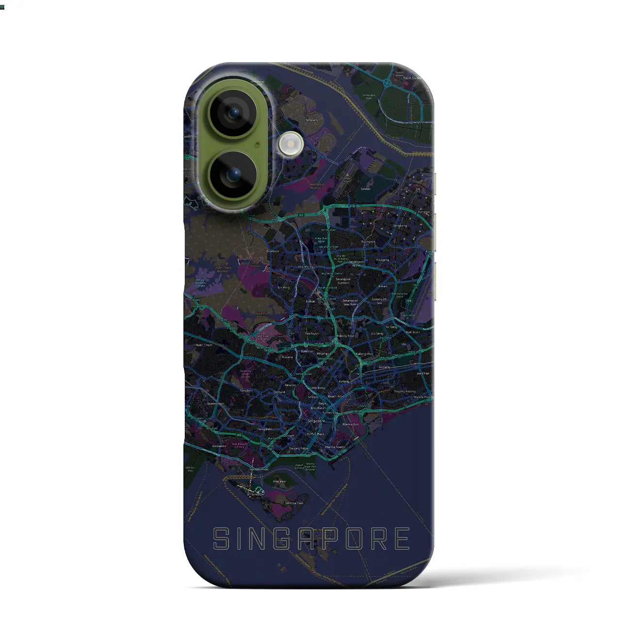 【シンガポール】地図柄iPhoneケース（バックカバータイプ）