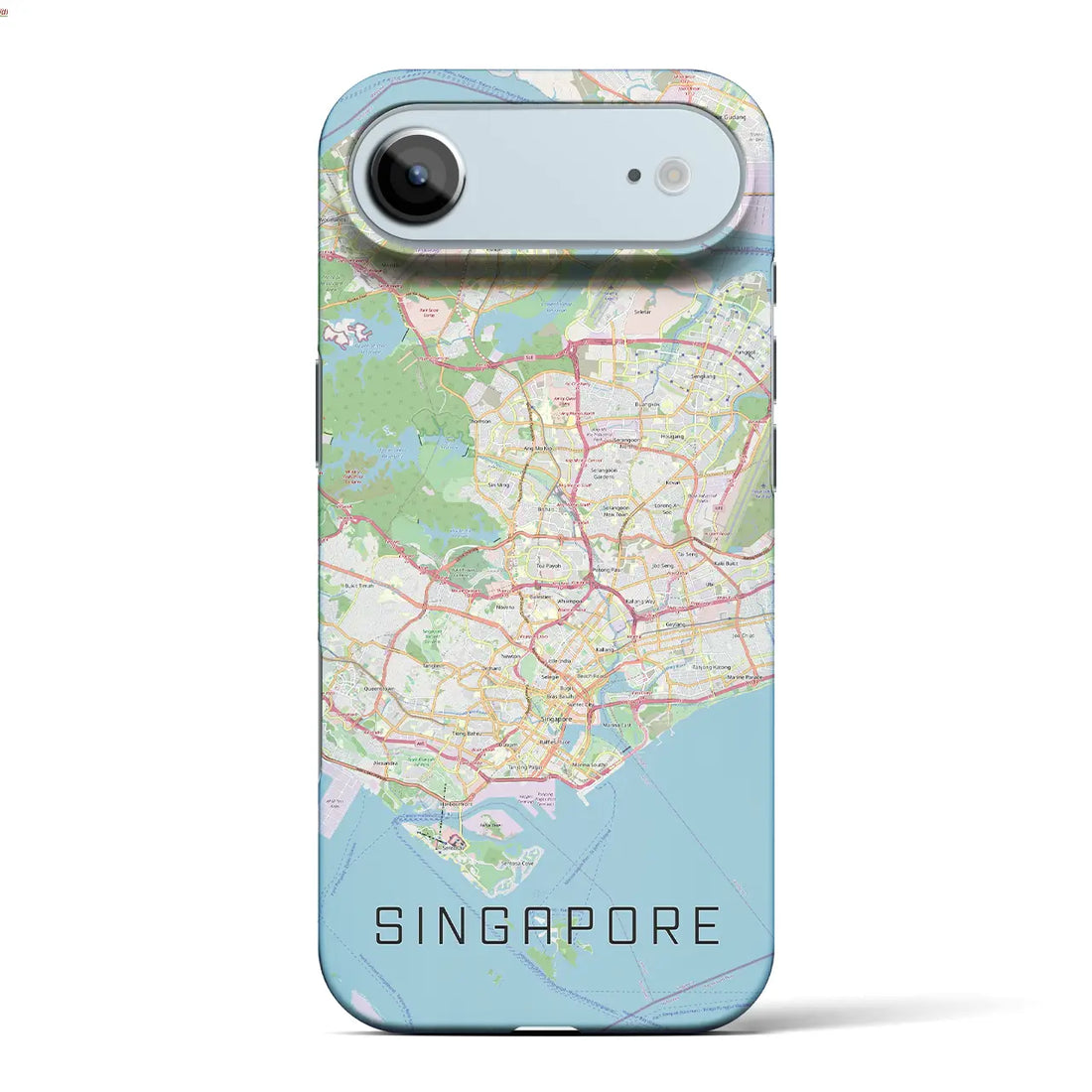 【シンガポール】地図柄iPhoneケース（バックカバータイプ）ブラック・iPhone 17 Pro Max 用