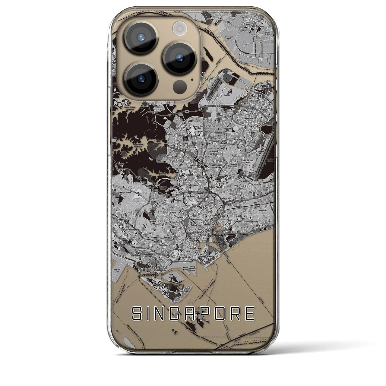【シンガポール】地図柄iPhoneケース（クリアタイプ）