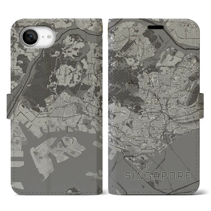 【シンガポール】地図柄iPhoneケース（手帳タイプ）