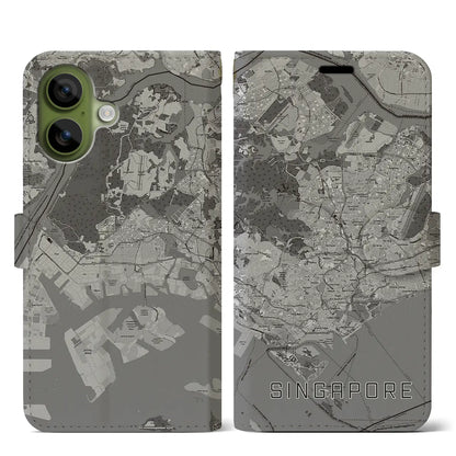 【シンガポール】地図柄iPhoneケース（手帳タイプ）