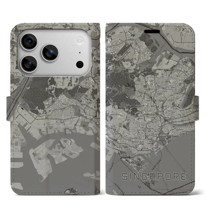 【シンガポール】地図柄iPhoneケース（手帳タイプ）