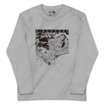 【シンガポール】地図柄ロングスリーブTシャツ