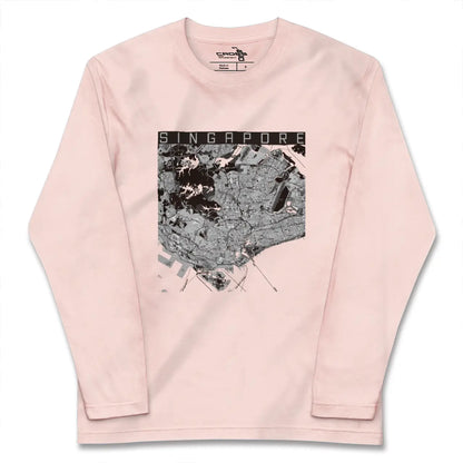 【シンガポール】地図柄ロングスリーブTシャツ